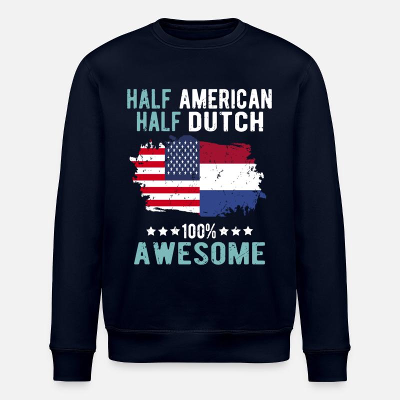Half American Half Dutch - Stanley/Stella ROLLER Unisex Organic Sweatshirt - navy