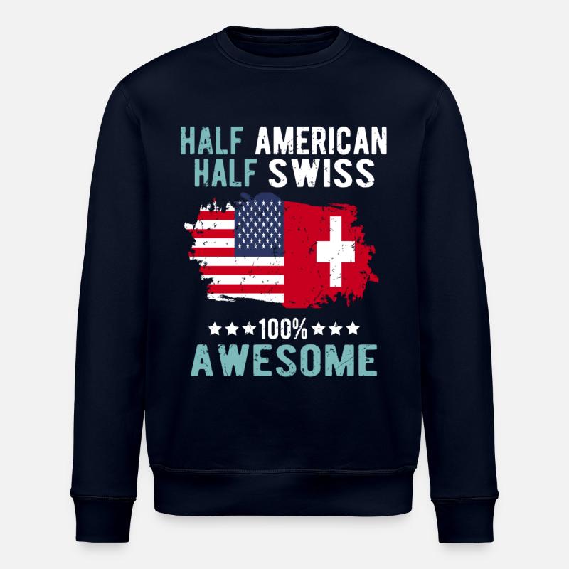 Halb Amerikaner Halb Schweizer - Stanley/Stella Unisex Bio-Sweatshirt ROLLER - Navy