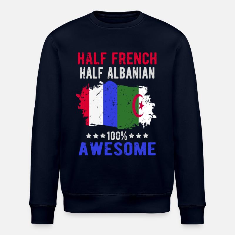Moitié Français moitié albanais - Sweat bio ROLLER Stanley/Stella Unisexe - marine