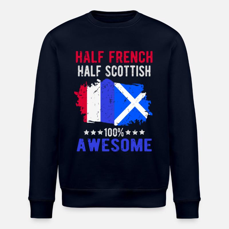 Moitié Français Moitié Ecossais - Sweat bio ROLLER Stanley/Stella Unisexe - marine