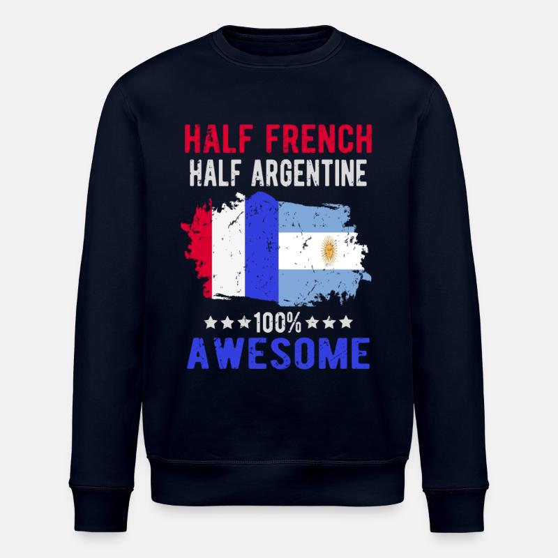 Moitié Français moitié Argentine - Sweat bio ROLLER Stanley/Stella Unisexe - marine