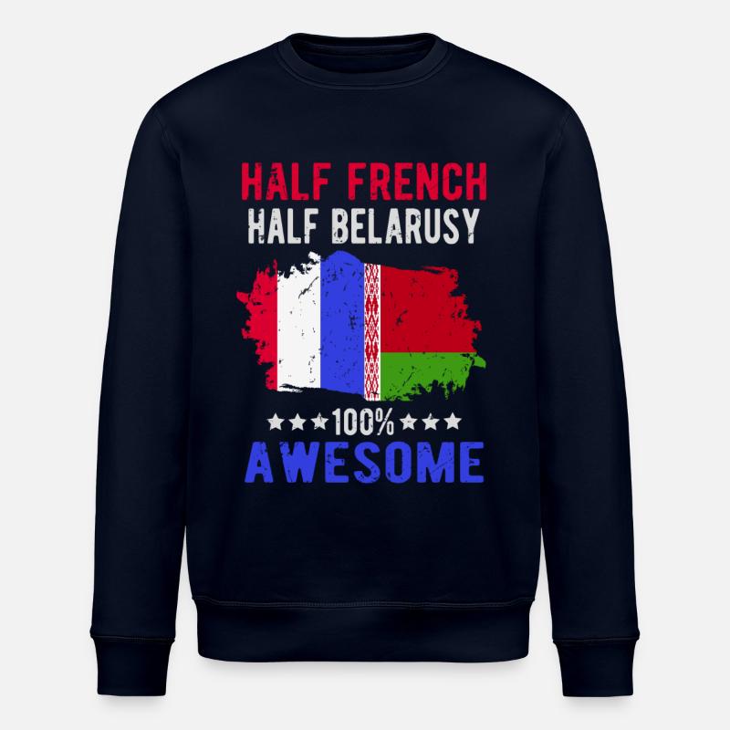 Moitié Français moitié biélorusse - Sweat bio ROLLER Stanley/Stella Unisexe - marine