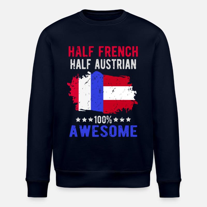 Half French Half Austrian - Stanley/Stella ROLLER Unisex Organic Sweatshirt - navy