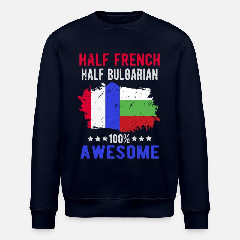 Half French Half Bulgarian - Stanley/Stella ROLLER Unisex Organic Sweatshirt - navy