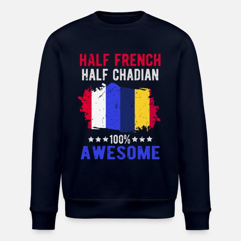 Moitié Français moitié Chader - Sweat bio ROLLER Stanley/Stella Unisexe - marine