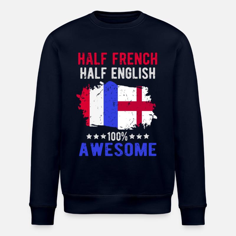 Moitié Français moitié anglais - Sweat bio ROLLER Stanley/Stella Unisexe - marine