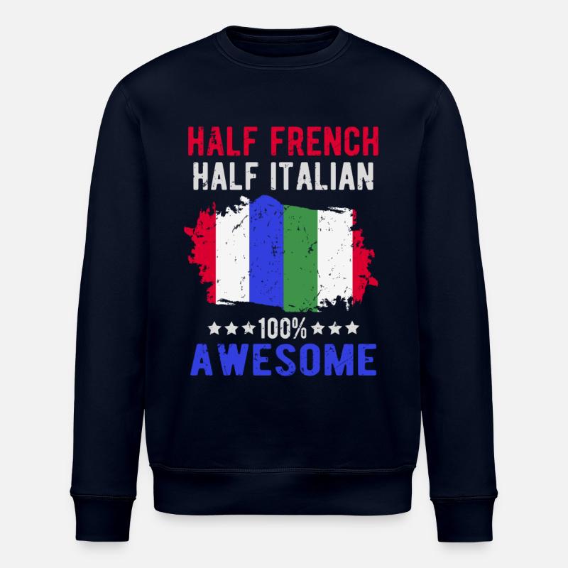 Moitié Français moitié italien - Sweat bio ROLLER Stanley/Stella Unisexe - marine