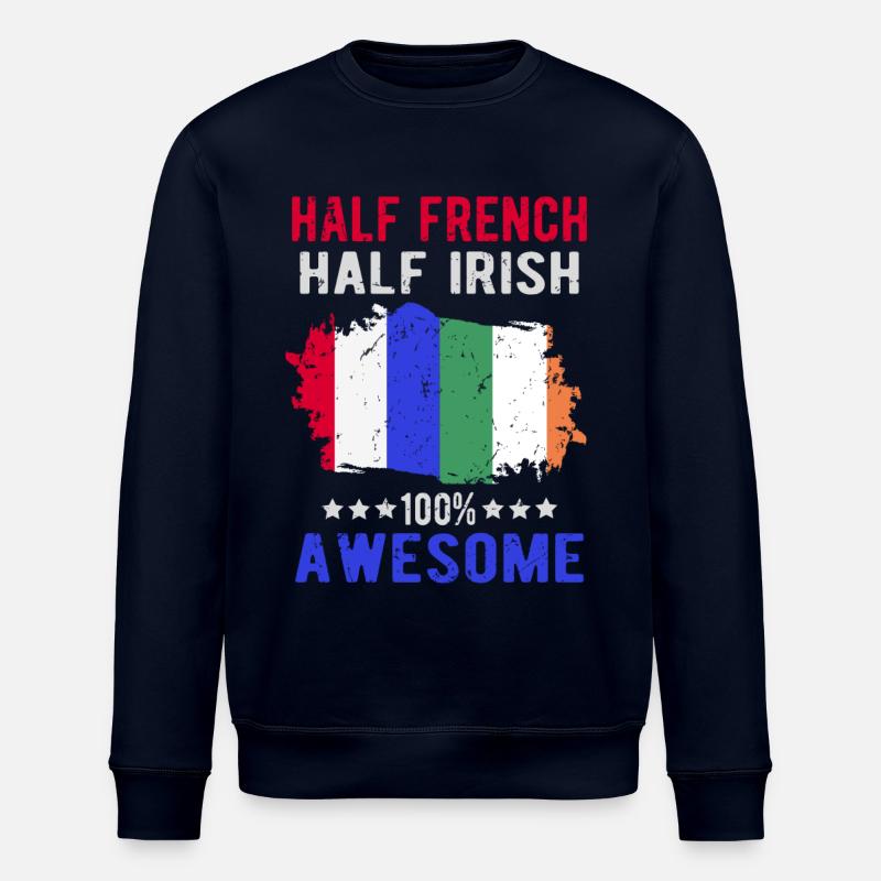 Moitié Français moitié irlandais - Sweat bio ROLLER Stanley/Stella Unisexe - marine