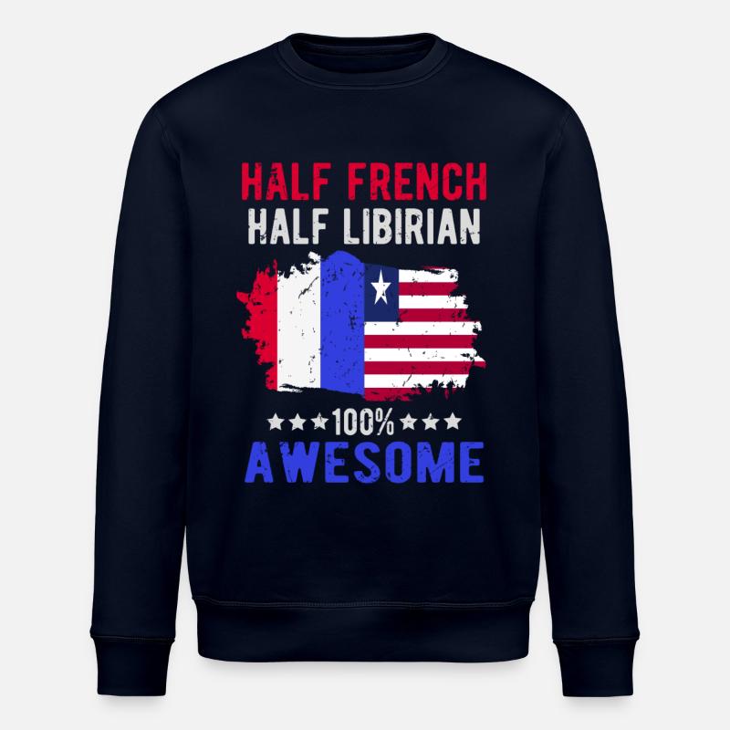 Half French Half Libyan - Stanley/Stella ROLLER Unisex Organic Sweatshirt - navy