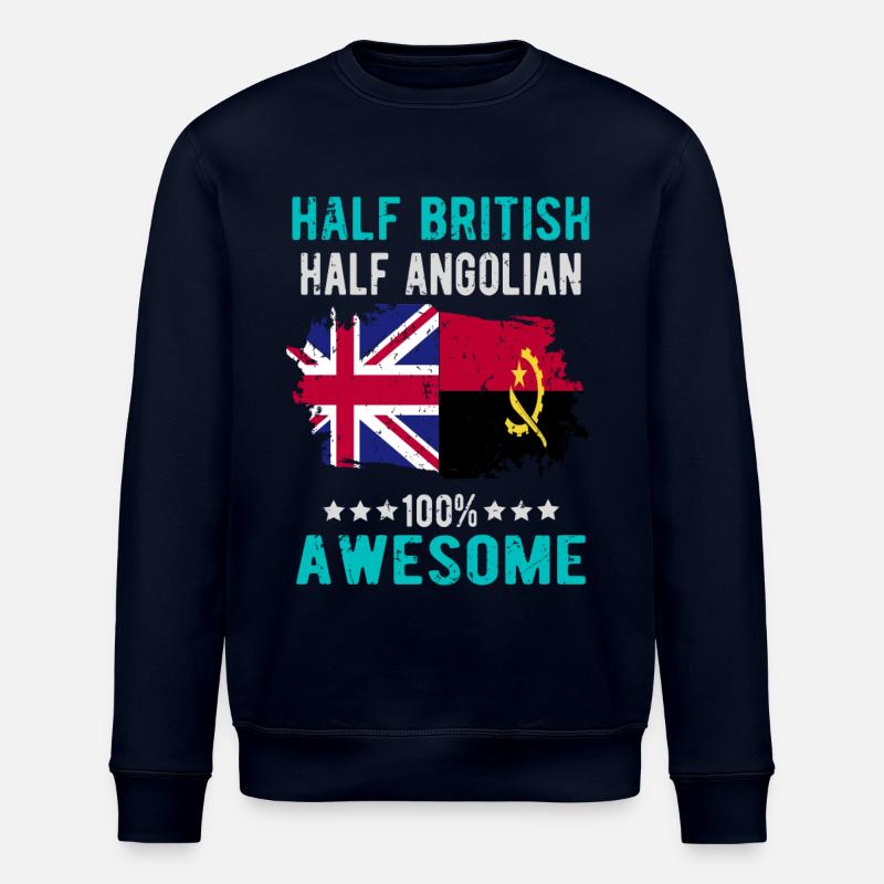 Half British Half Angolier - Stanley/Stella ROLLER Unisex Organic Sweatshirt - navy