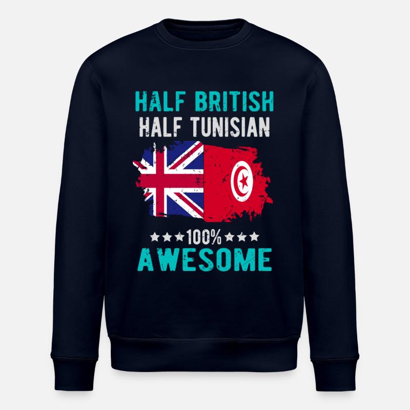 Half British Half Tunisian - Stanley/Stella ROLLER Unisex Organic Sweatshirt - navy