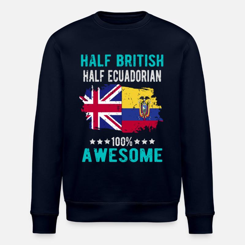 Moitié Britannique moitié Équatoriens - Sweat bio ROLLER Stanley/Stella Unisexe - marine