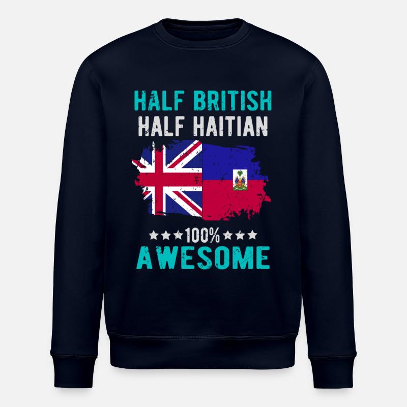 Moitié britannique moitié haïtien - Sweat bio ROLLER Stanley/Stella Unisexe - marine
