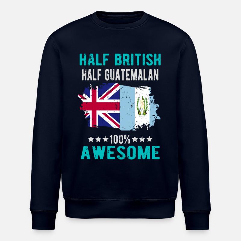 Half British Half Guatemalan - Stanley/Stella ROLLER Unisex Organic Sweatshirt - navy