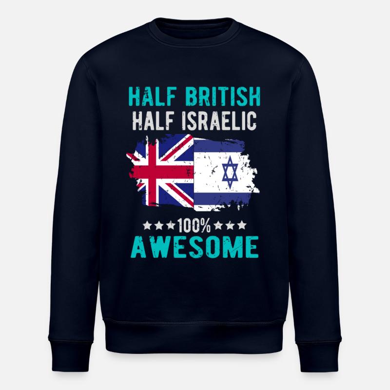 Half British Half Isreali - Stanley/Stella ROLLER Unisex Organic Sweatshirt - navy