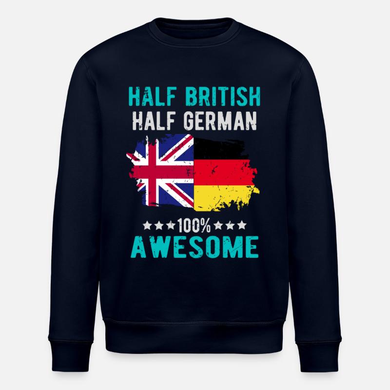 Half British Half German - Stanley/Stella ROLLER Unisex Organic Sweatshirt - navy