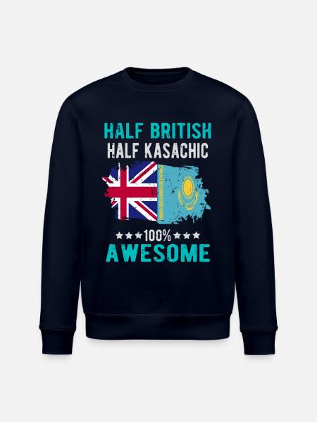 Half British Half Kazakh - Stanley/Stella ROLLER Unisex Organic Sweatshirt - navy