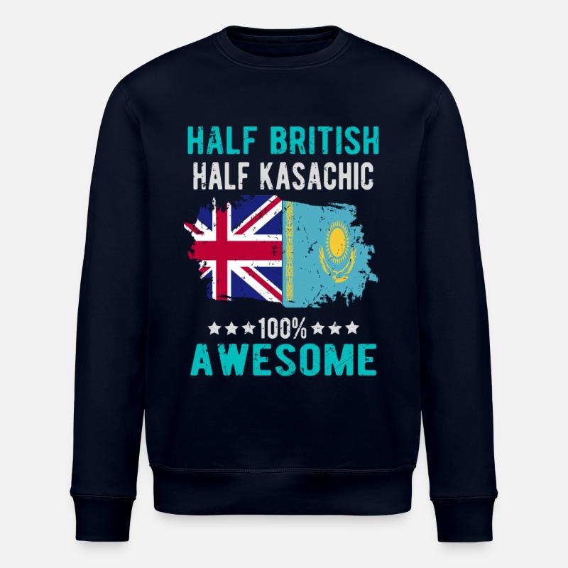 Half British Half Kazakh - Stanley/Stella ROLLER Unisex Organic Sweatshirt - navy