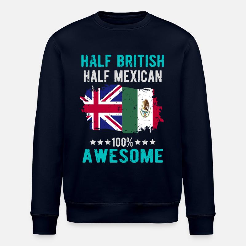 Half British Half Mexican - Stanley/Stella ROLLER Unisex Organic Sweatshirt - navy