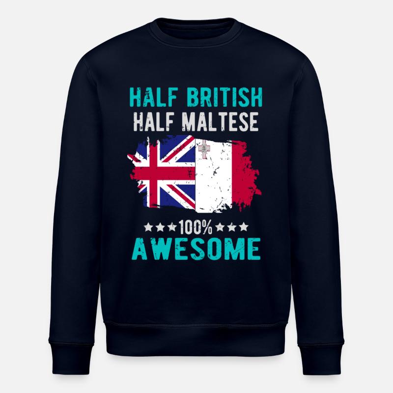 Moitié britannique Moitié Mateser - Sweat bio ROLLER Stanley/Stella Unisexe - marine