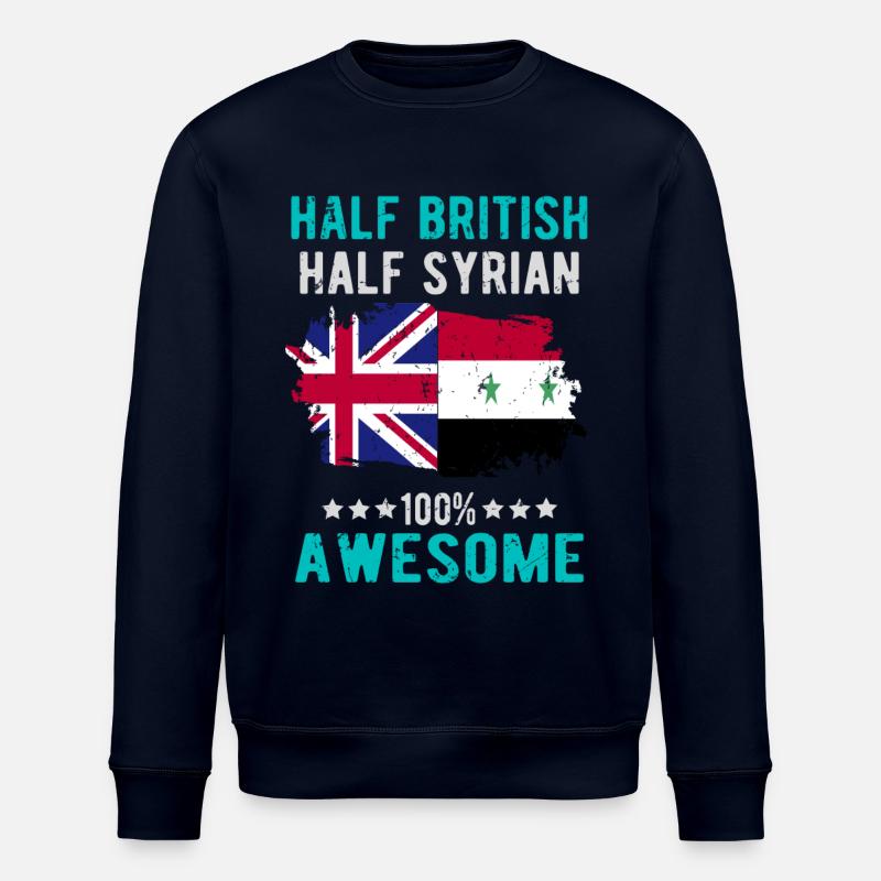Half British Half Syrian - Stanley/Stella ROLLER Unisex Organic Sweatshirt - navy