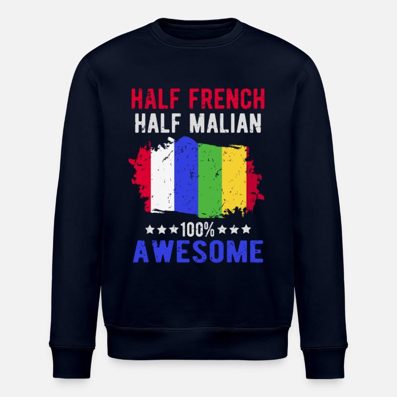 Half French Half Malian - Stanley/Stella ROLLER Unisex Organic Sweatshirt - navy