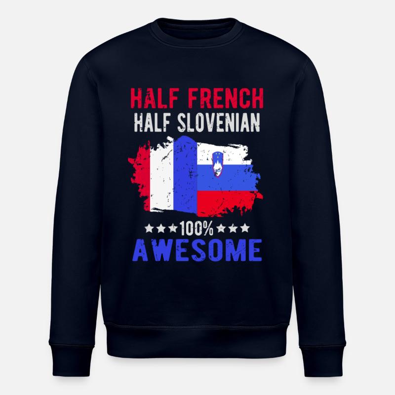Moitié Français moitié slovène - Sweat bio ROLLER Stanley/Stella Unisexe - marine
