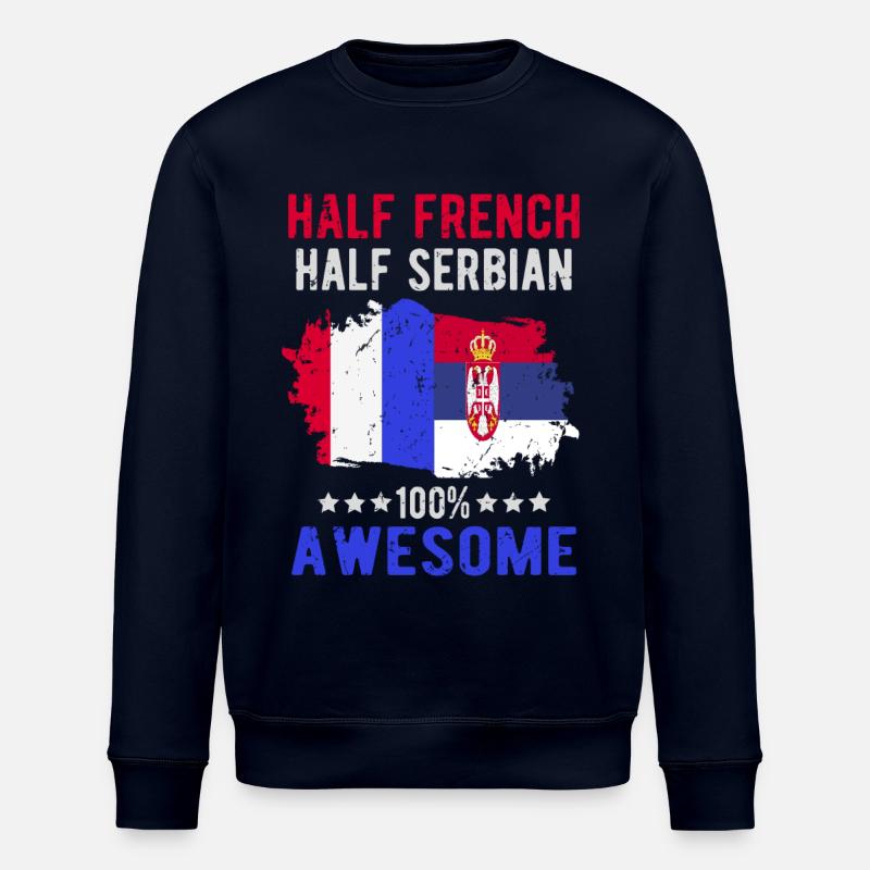 Half French Half Serb - Stanley/Stella ROLLER Unisex Organic Sweatshirt - navy