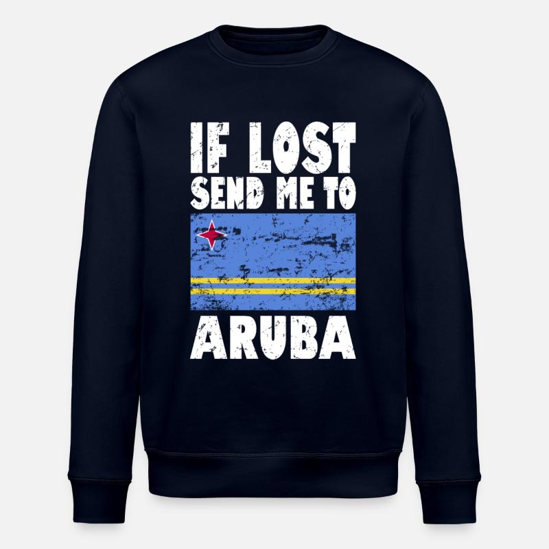 Aruba Flagge Spruch - Stanley/Stella Unisex Bio-Sweatshirt ROLLER - Navy