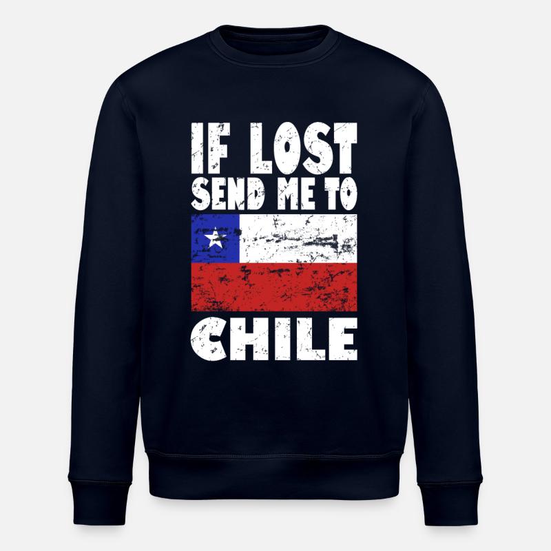 Chile Flag Saying - Stanley/Stella ROLLER Unisex Organic Sweatshirt - navy