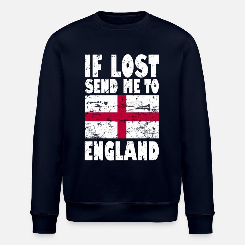 England Flag Saying - Stanley/Stella ROLLER Unisex Organic Sweatshirt - navy