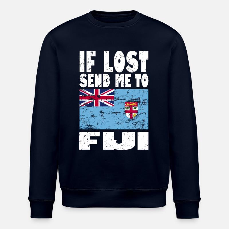 Fiji Flag Saying - Stanley/Stella ROLLER Unisex Organic Sweatshirt - navy