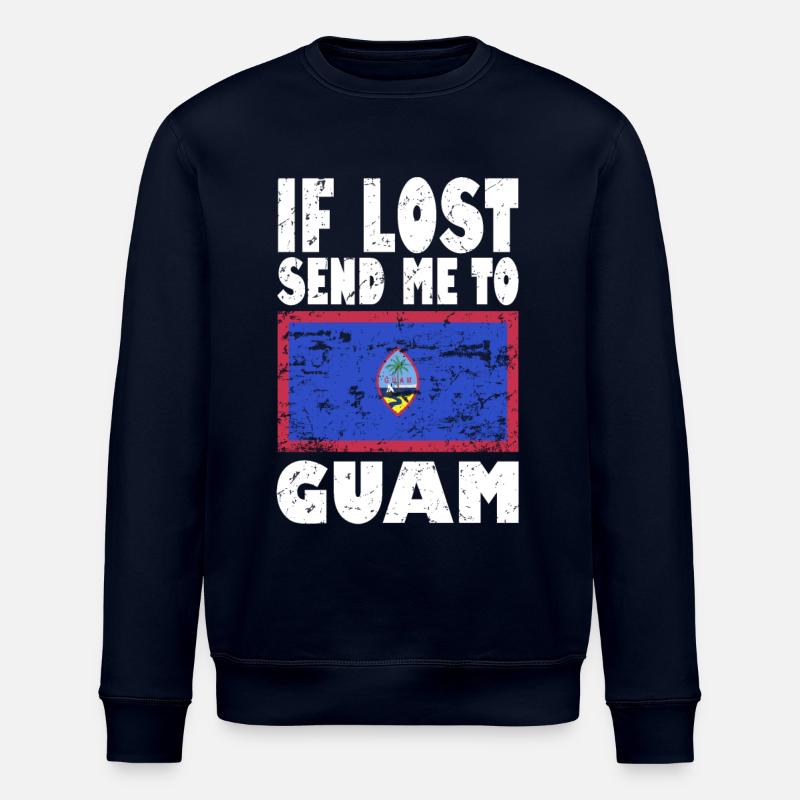 Guam Flag Saying - Stanley/Stella ROLLER Unisex Organic Sweatshirt - navy