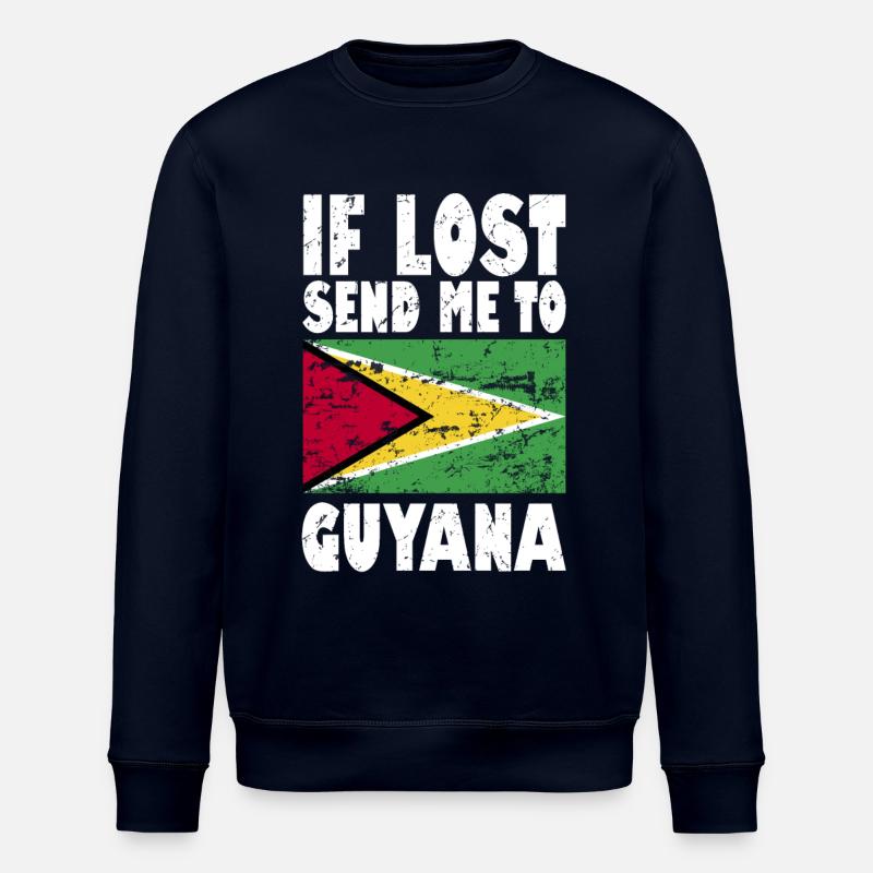 Drapeau du Guyana - Sweat bio ROLLER Stanley/Stella Unisexe - marine