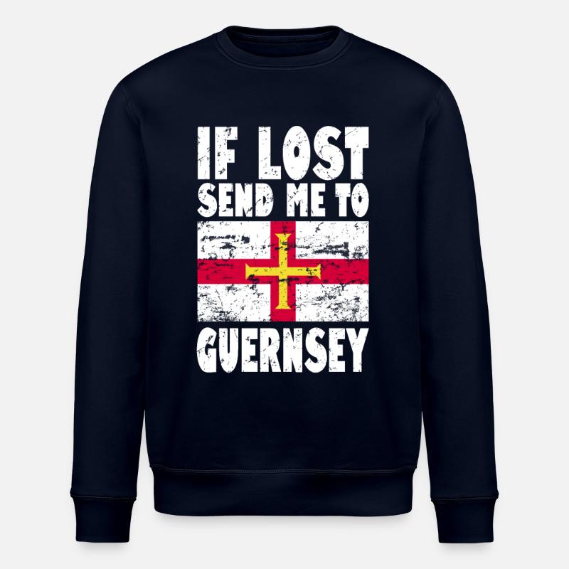 Dicton du drapeau de Guernesey - Sweat bio ROLLER Stanley/Stella Unisexe - marine