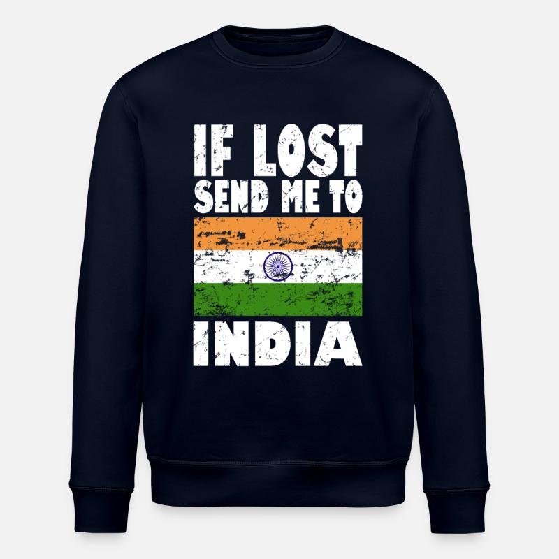 India Flag Saying - Stanley/Stella ROLLER Unisex Organic Sweatshirt - navy