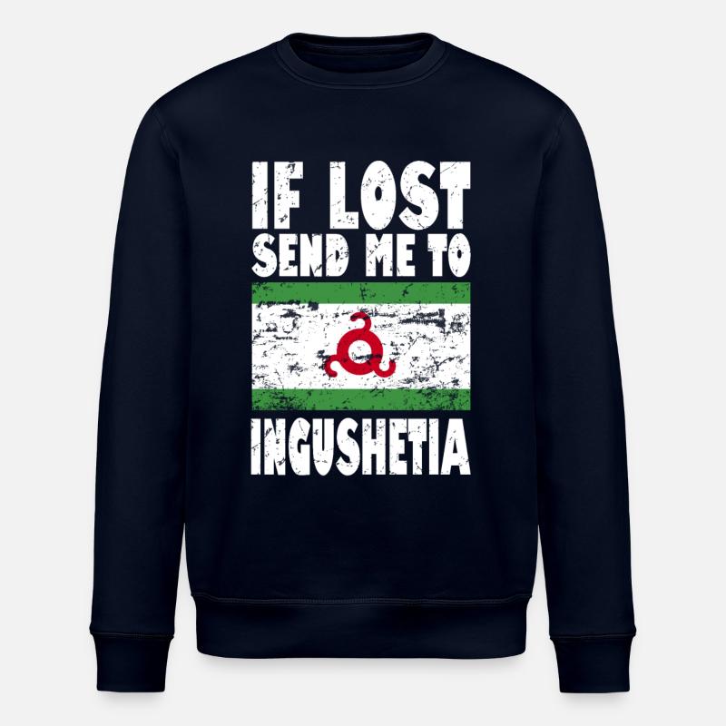 Ingushetia Flag Saying - Stanley/Stella ROLLER Unisex Organic Sweatshirt - navy