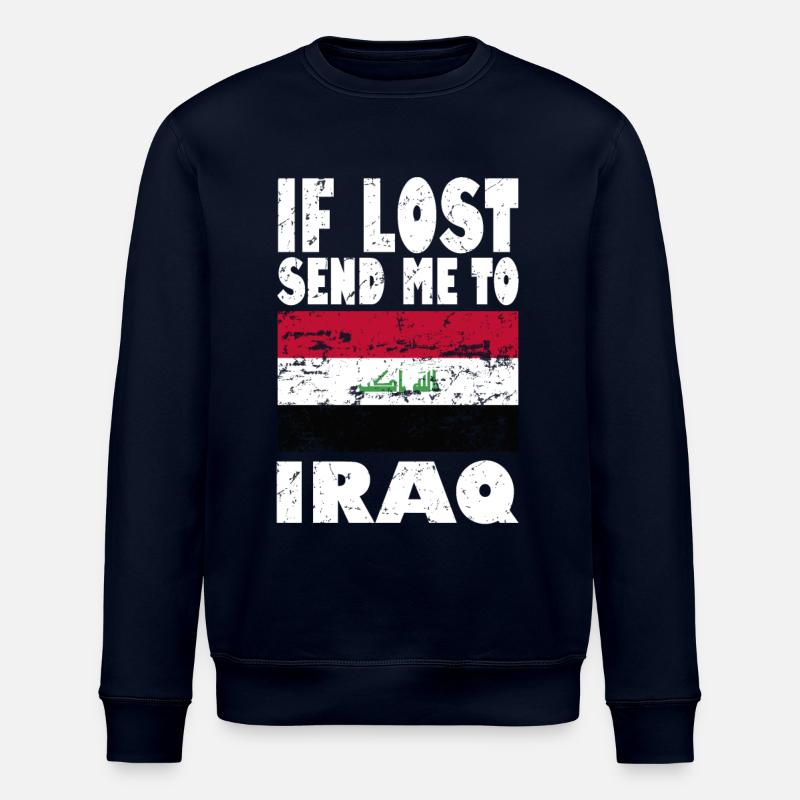 Iraq Flag Slogan - Stanley/Stella ROLLER Unisex Organic Sweatshirt - navy