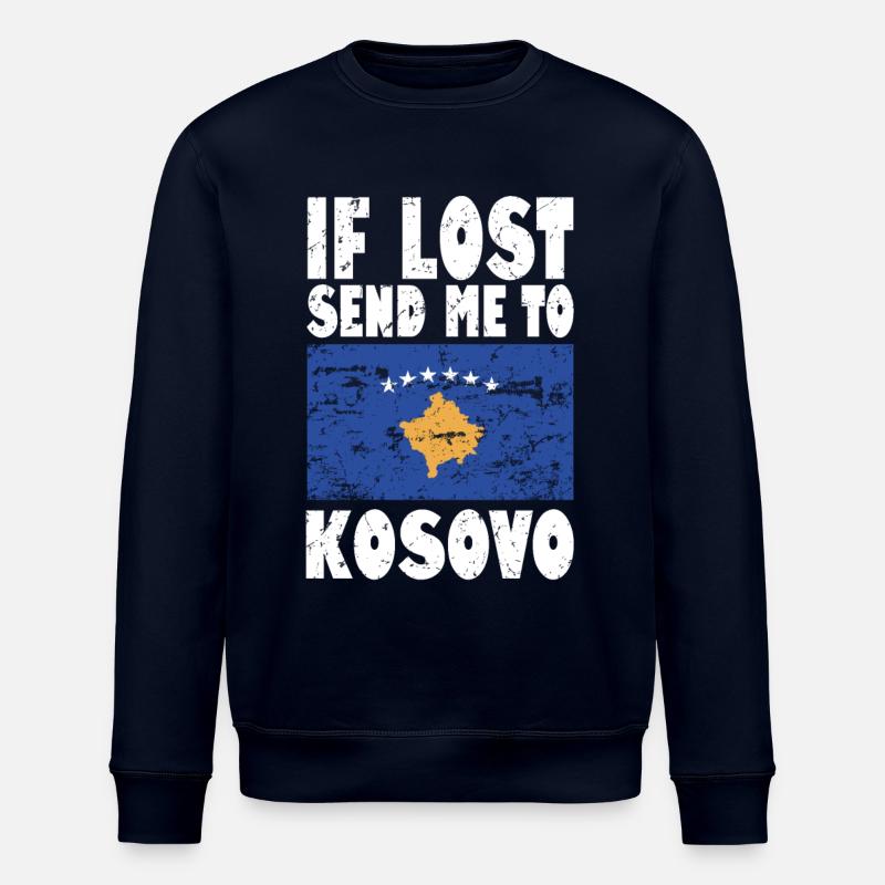 Kosovo Flagge Spruch - Stanley/Stella Unisex Bio-Sweatshirt ROLLER - Navy