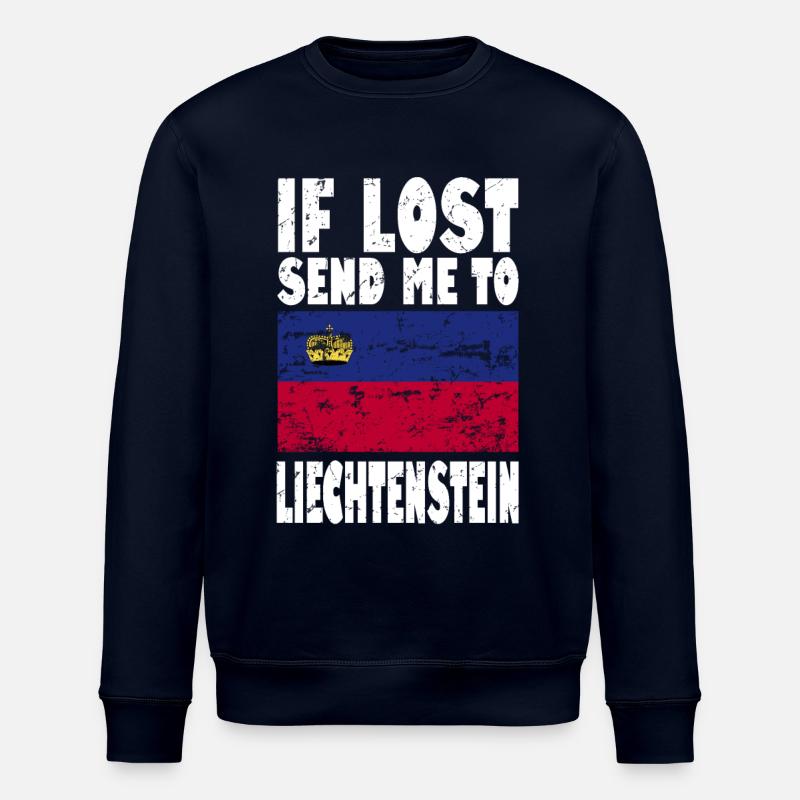 Liechtenstein Flag Slogan - Stanley/Stella ROLLER Unisex Organic Sweatshirt - navy