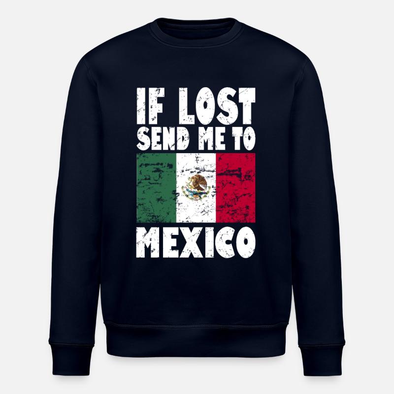 Mexico Flag Saying - Stanley/Stella ROLLER Unisex Organic Sweatshirt - navy