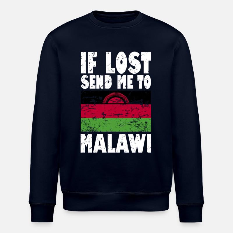 Malawi Flag Saying - Stanley/Stella ROLLER Unisex Organic Sweatshirt - navy