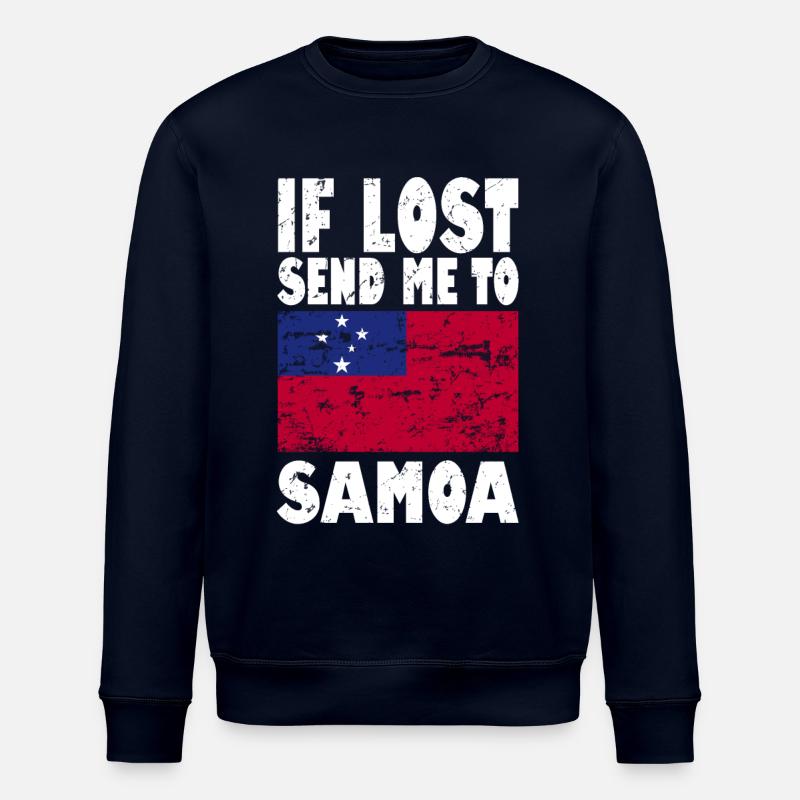 Samoa Flag Saying - Stanley/Stella ROLLER Unisex Organic Sweatshirt - navy
