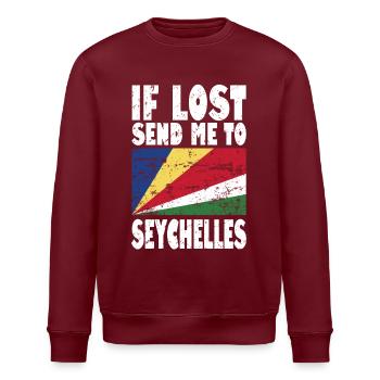 Drapeau des Seychelles - Sweat bio ROLLER Stanley/Stella Unisexe - bordeaux - Devant - Nik (191cm)