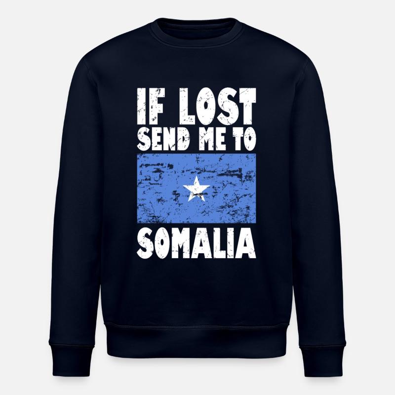 Somalia Flag Saying - Stanley/Stella ROLLER Unisex Organic Sweatshirt - navy