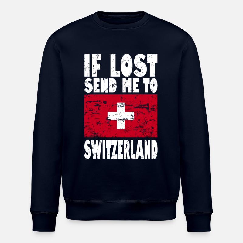 Schweiz Flagge Spruch - Stanley/Stella Unisex Bio-Sweatshirt ROLLER - Navy