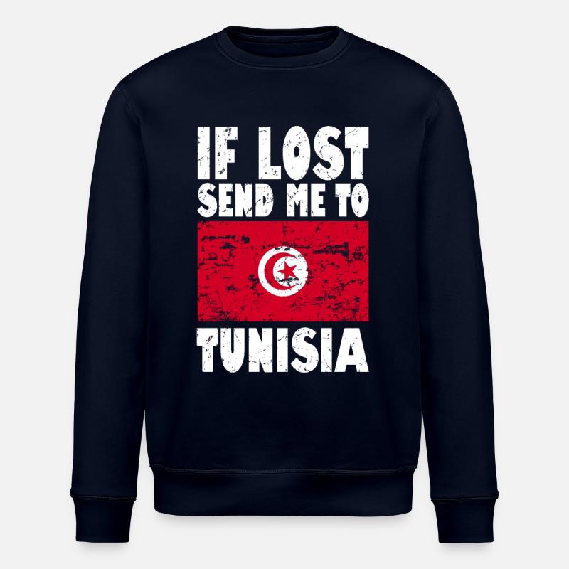Tunisia Flag Slogan - Stanley/Stella ROLLER Unisex Organic Sweatshirt - navy