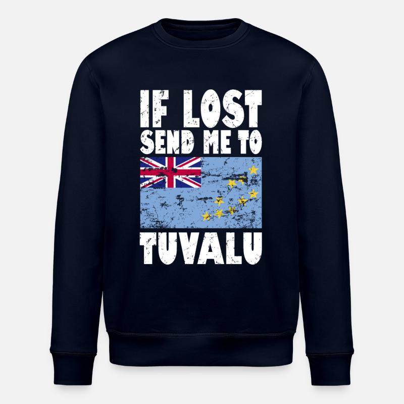 Tuvalu Flag Saying - Stanley/Stella ROLLER Unisex Organic Sweatshirt - navy