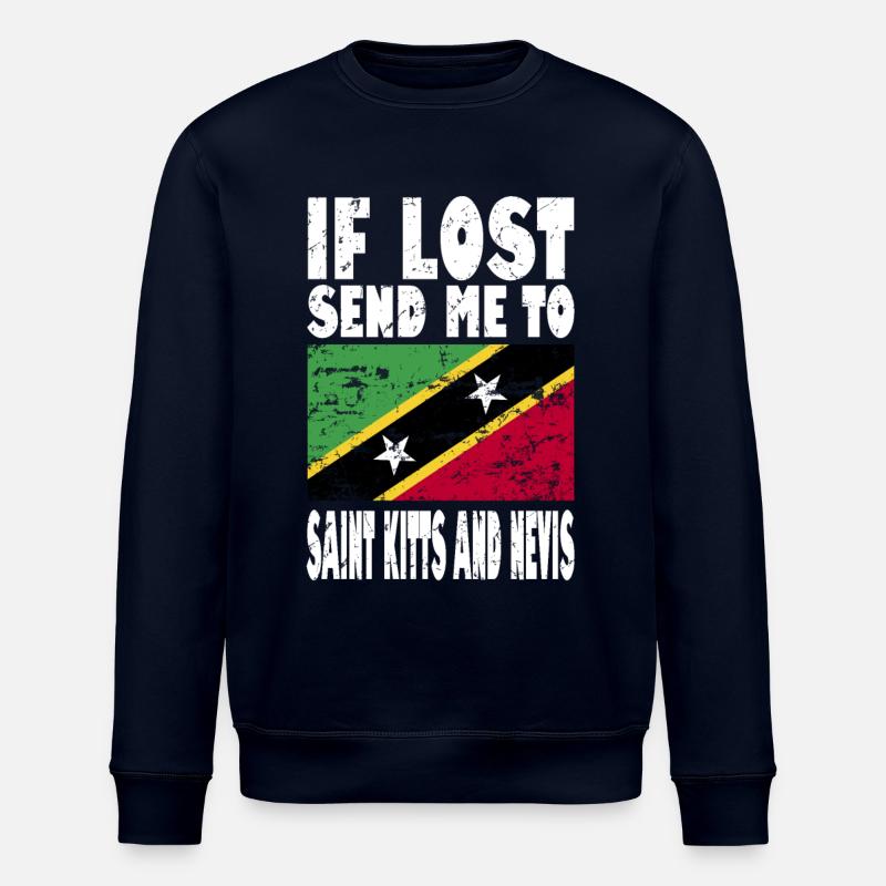 Saint-Kitts-et-Nevis Drapeau - Sweat bio ROLLER Stanley/Stella Unisexe - marine