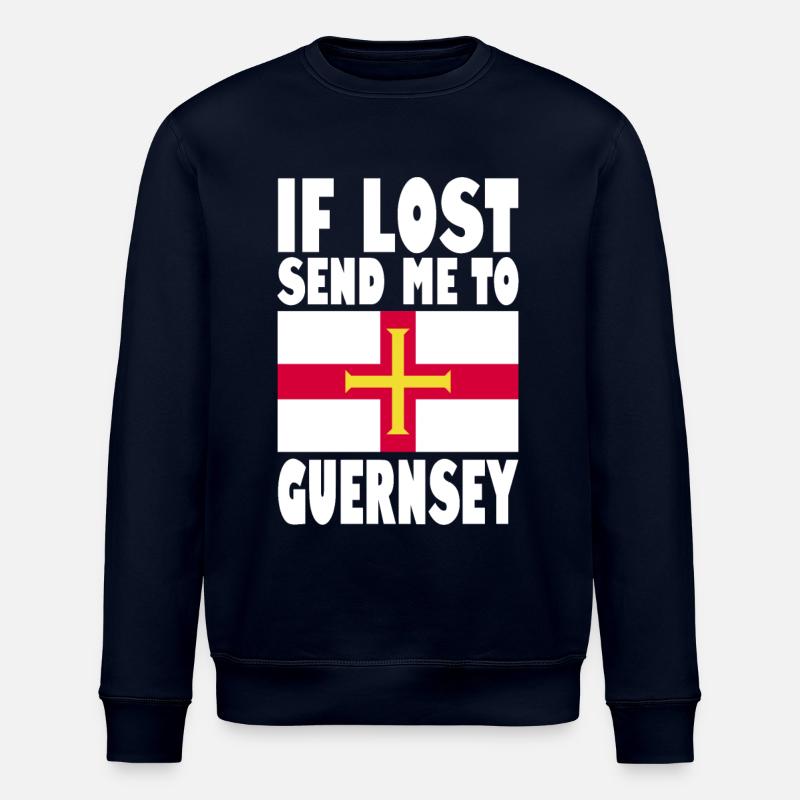 Guernsey Flagge Spruch - Stanley/Stella Unisex Bio-Sweatshirt ROLLER - Navy